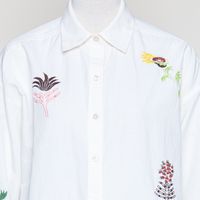 Embroidered Girlfriend shirt vanille m Stickerei