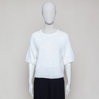 Kurzarm-Pullover regular offwhite