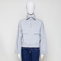 Cotton-Wool Knit Jacket dark honey melange