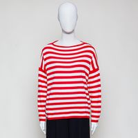Danielle Knit Cotton Mix rot/offwhite gestreift