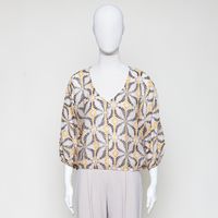 Blouse AOP sand/navy