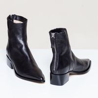 schwarze Stiefelette Glattleder