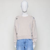washed sweatshirt embroiedery doeskin