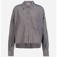 Perlina longsleeve poplin striped coffee
