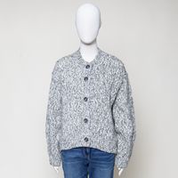 Strickjacke offwhite black meliert