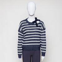 dunkelblau/weiss gestreifter Pullover