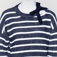 dunkelblau/weiss gestreifter Pullover