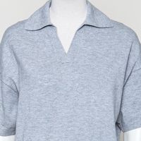 Strickpulli kurzarm stone melange