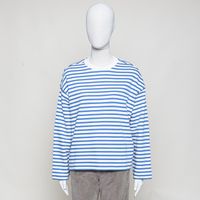 Frankaa maarlen stripe sweat undyed dark morning
