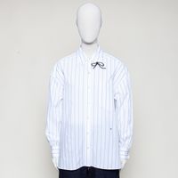 weiss blau gestreifte Bluse