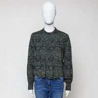 grün gemusterte Bluse