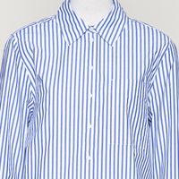 Stripe Loose Shirt Blouse white-dynamo blue