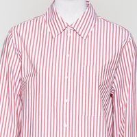 Stripe Loose Shirt Blouse milk-mars red