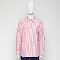 Stripe Loose Shirt Blouse milk-mars red