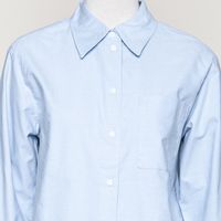 Oxford-Bluse cropped hellblau