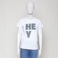 Shirt ecru grauer print