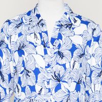 Midikleid aus Tencel blau/weiss geblümt