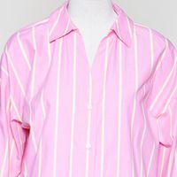 Streifenhemd GOTS rosa/gelb gestreift