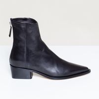 schwarze Stiefelette Glattleder