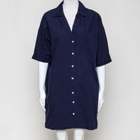 dklblaues Hemdblusenkleid