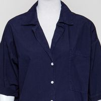 dklblaues Hemdblusenkleid