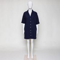 dklblaues Hemdblusenkleid