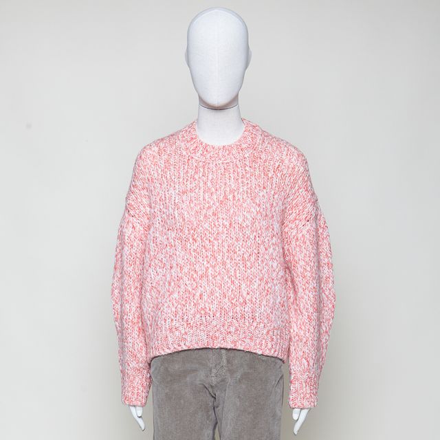 Strickpulli orange meliert