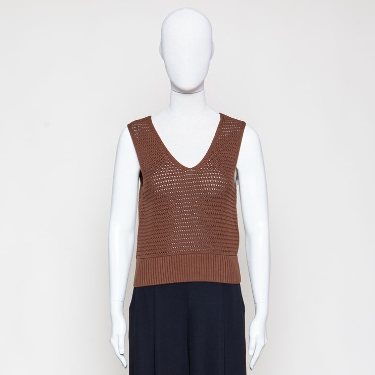 Stricktop slim braun