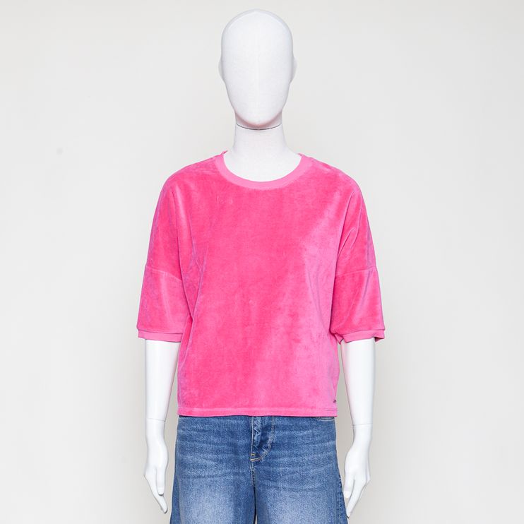 Smila Shortsleeve Jersey Velour deep pink