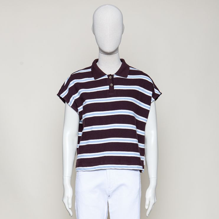 Gestreiftes Poloshirt dark brown