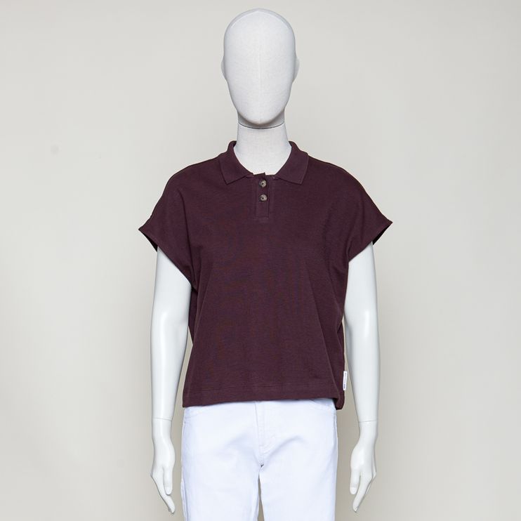 Poloshirt wide burnt aubergine