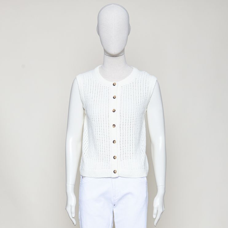 ärmellose Cardigan slim offwhite