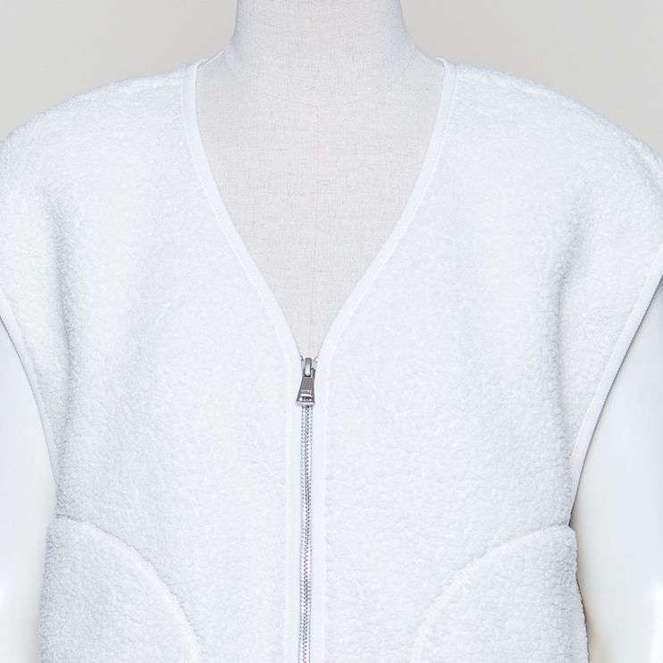 Teddyweste relaxed white blush