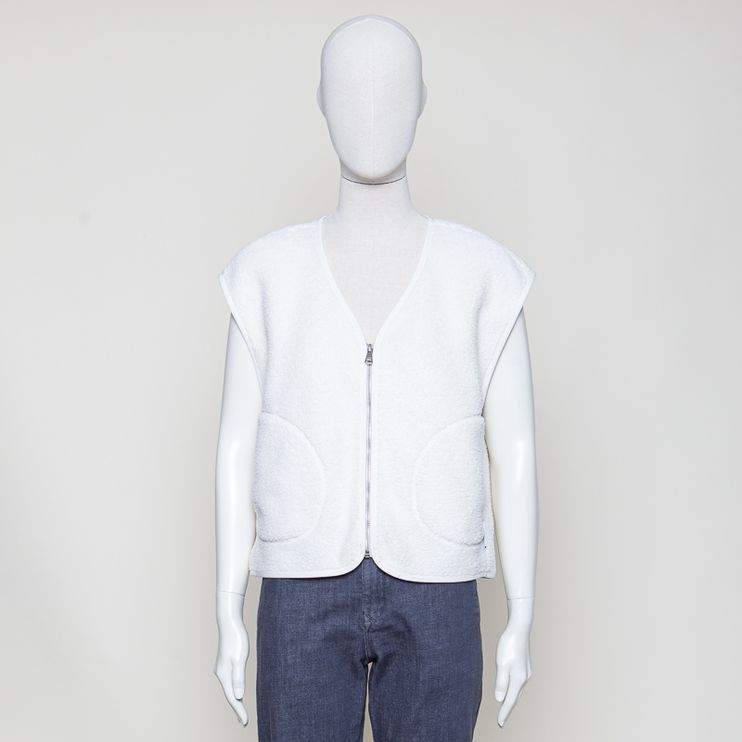 Teddyweste relaxed white blush