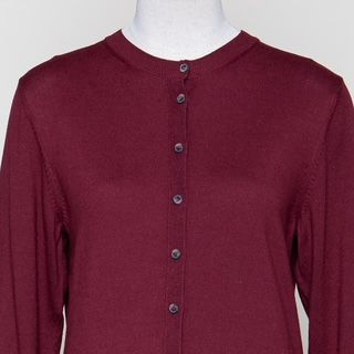 Fine Knit Cardigan velvet red