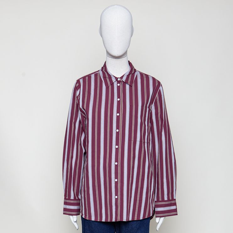 Stripe Loose velvet red-amberwood