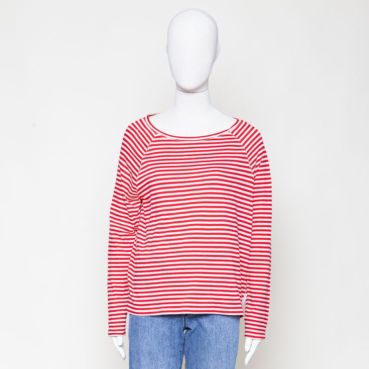 gestreiftes lonsleeve relaxed light red