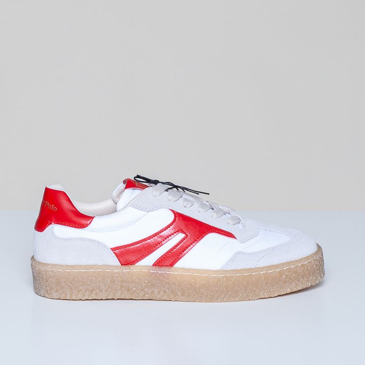 Sneaker cow Suede/Nylon offwhite/shiny red