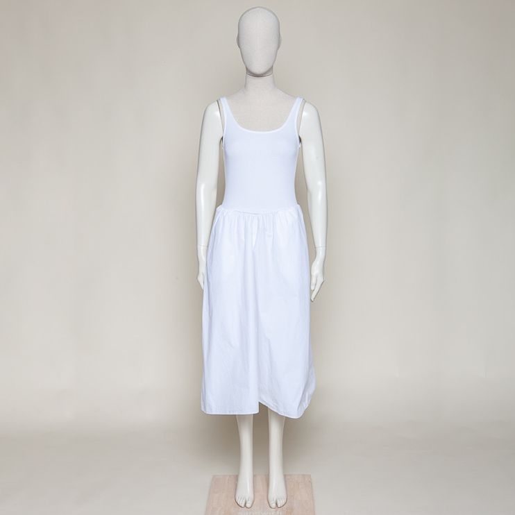 2 Fabric Dress-White