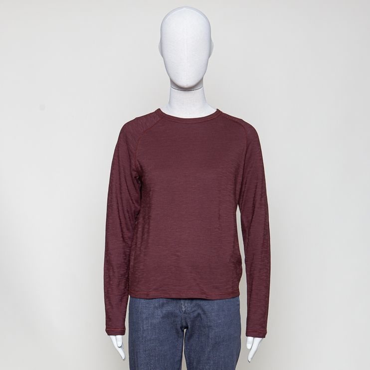 Langarm-Raglanshirt GOTS dunkelbraun