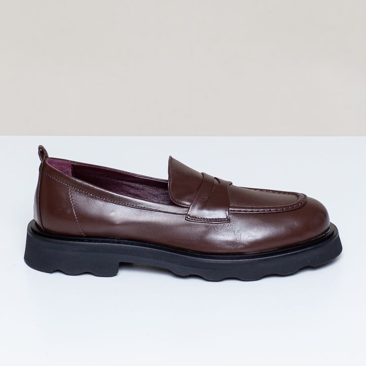 brauner Loafer Glattleder
