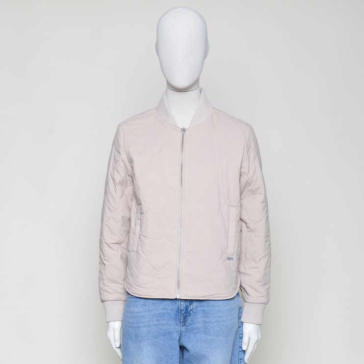 quilted reversible bomber beige