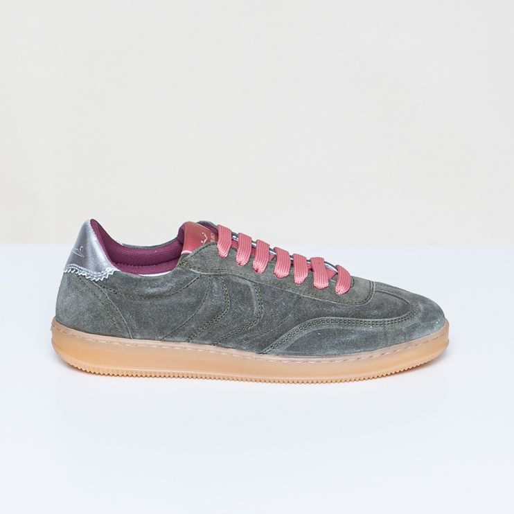 Olivia court suede green-silver