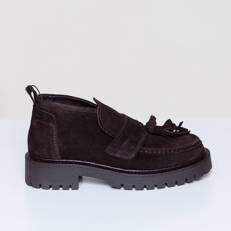Phia Leather Booties burnt coffee