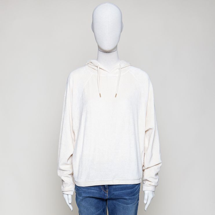 Hoodie frottee cream