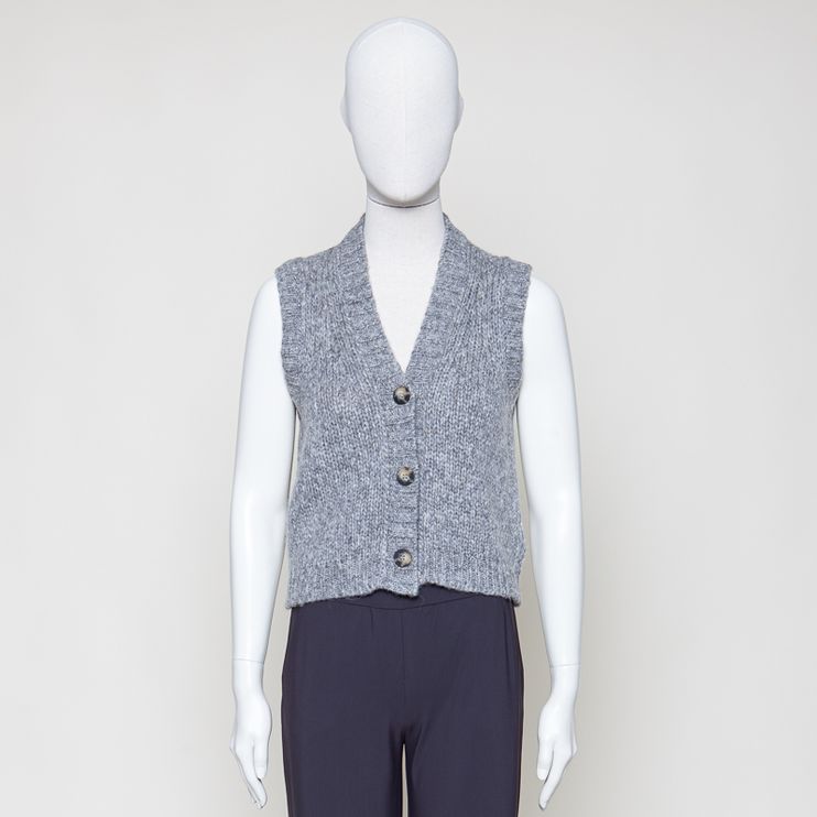 Strickweste grau melange
