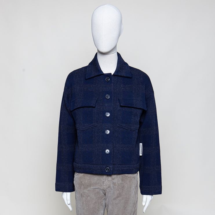 Joaalison check night sky-steel melange