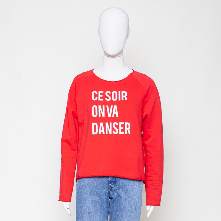 Sweater print tomato/white