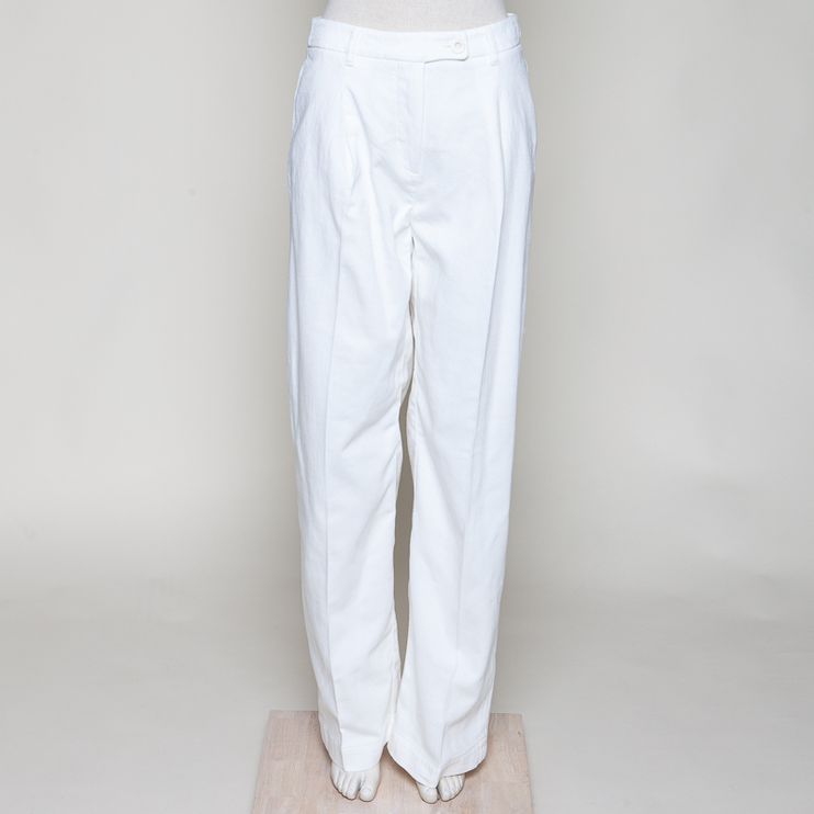 Hose mit Bundfalte GOTS offwhite