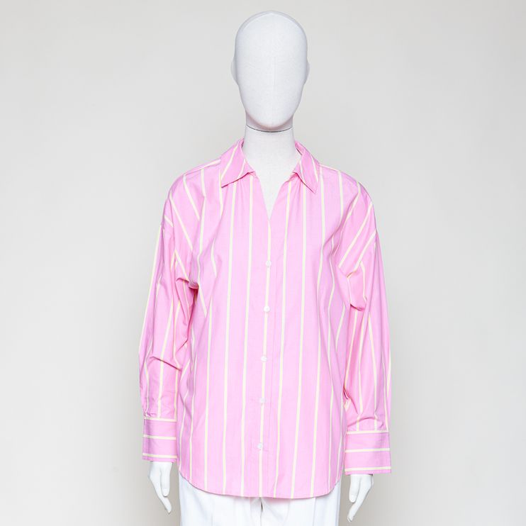 Streifenhemd GOTS rosa/gelb gestreift